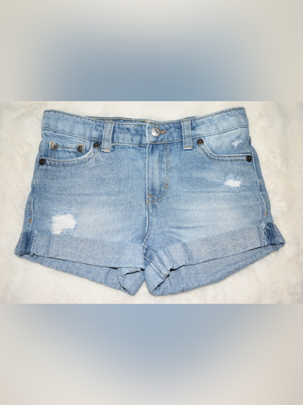 Levi's Light Blue Denim Roll-Cuff Kids' Shorts